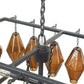 Adeline Rectangular Chandelier - Amber Glass