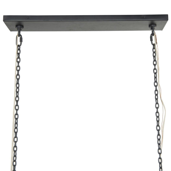 Adeline Rectangular Chandelier - Amber Glass