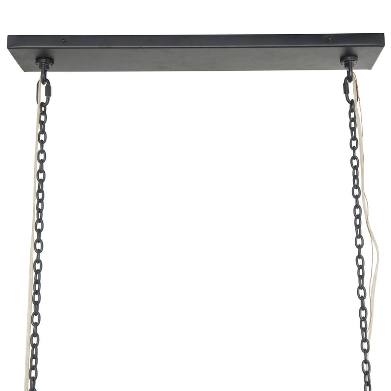 Adeline Rectangular Chandelier - Amber Glass