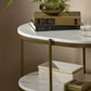 Felix Oval Nightstand - Polished White Marble