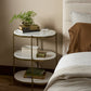 Felix Oval Nightstand - Polished White Marble