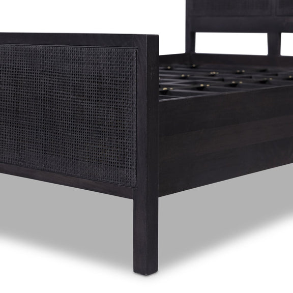 Sydney Bed - Black Wash & Black Cane