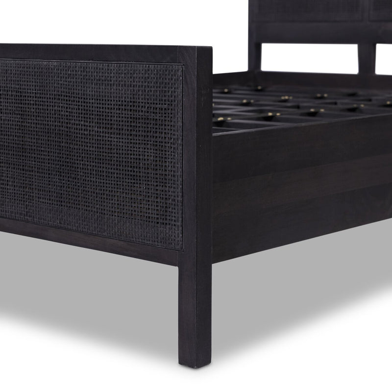 Sydney Bed - Black Wash & Black Cane