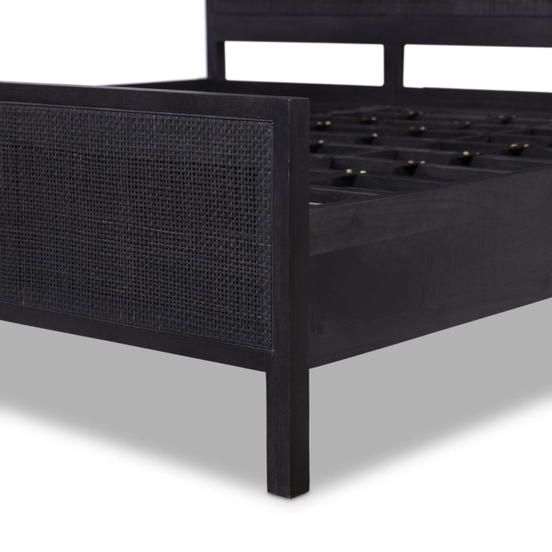 Sydney Bed - Black Wash & Black Cane