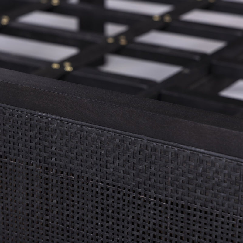 Sydney Bed - Black Wash & Black Cane