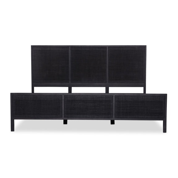 Sydney Bed - Black Wash & Black Cane