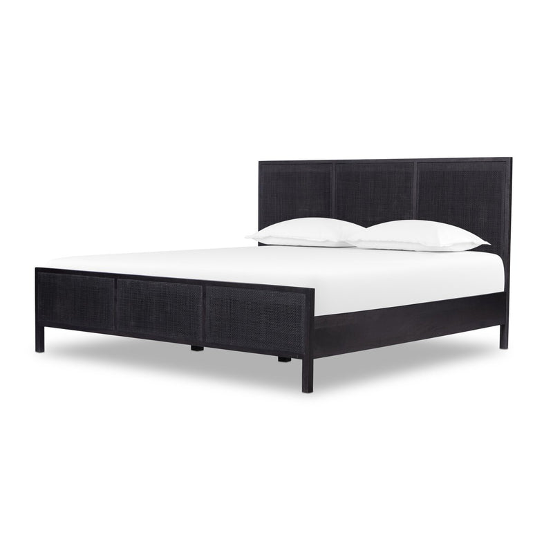 Sydney Bed - Black Wash & Black Cane