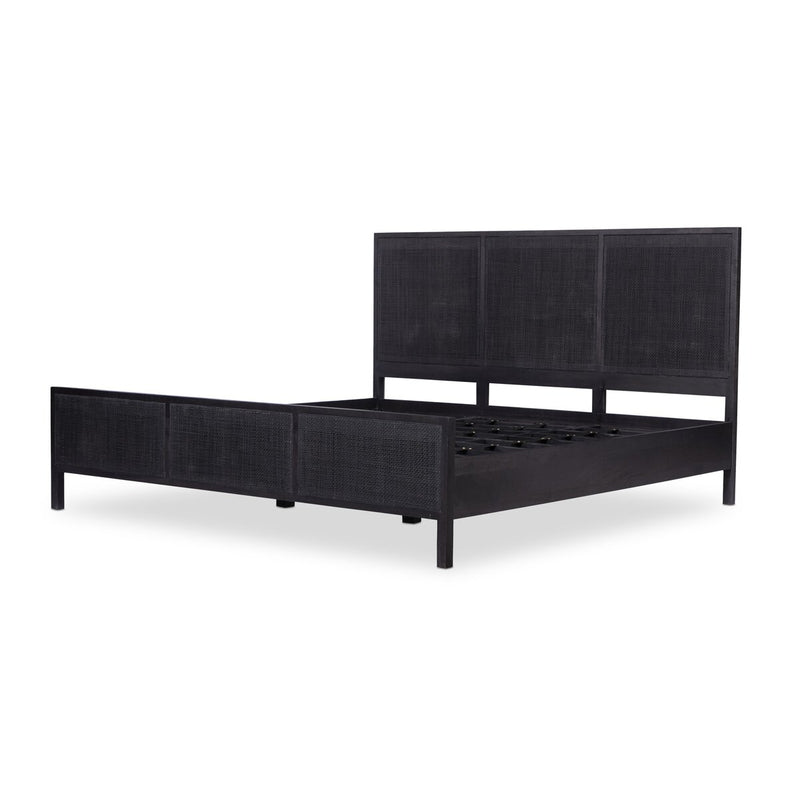 Sydney Bed - Black Wash & Black Cane
