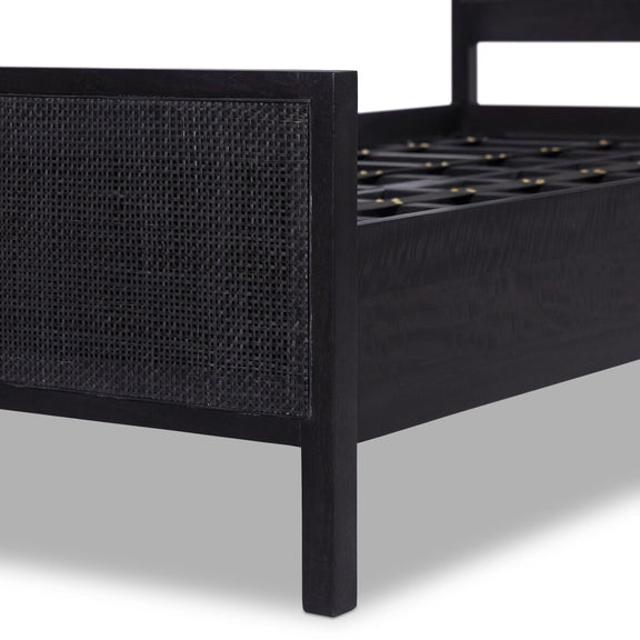 Sydney Bed - Black Wash & Black Cane
