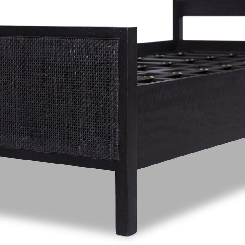 Sydney Bed - Black Wash & Black Cane