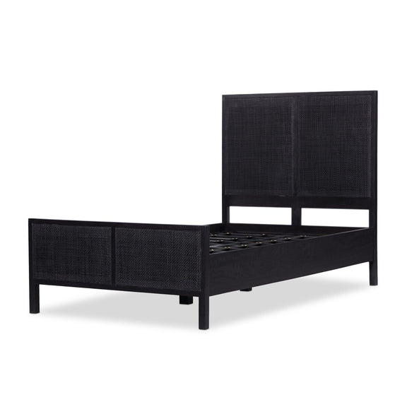 Sydney Bed - Black Wash & Black Cane
