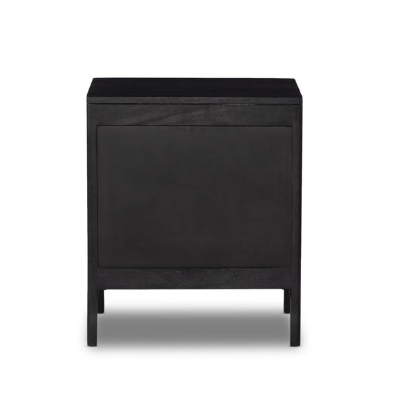 Sydney Nightstand - Black Wash & Black Cane
