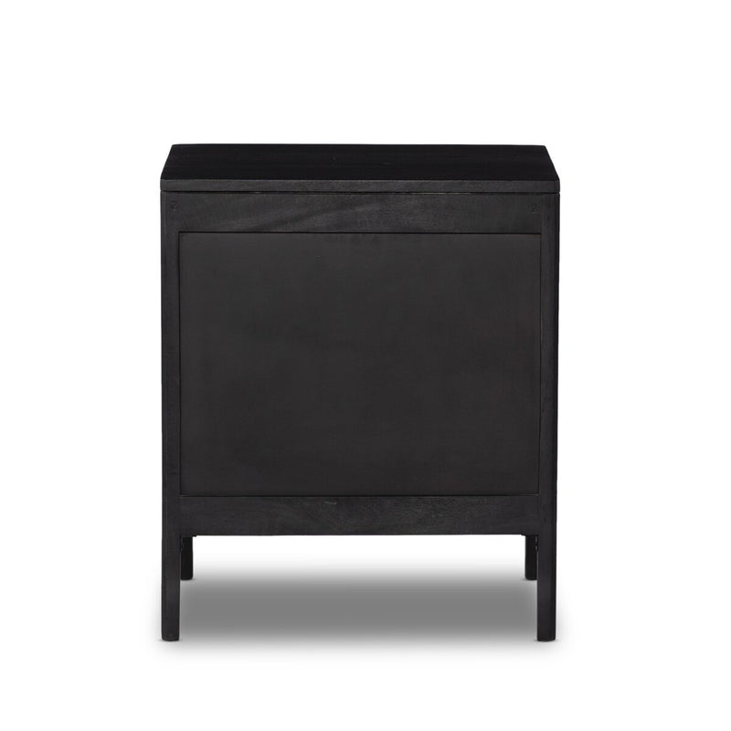Sydney Nightstand - Black Wash & Black Cane