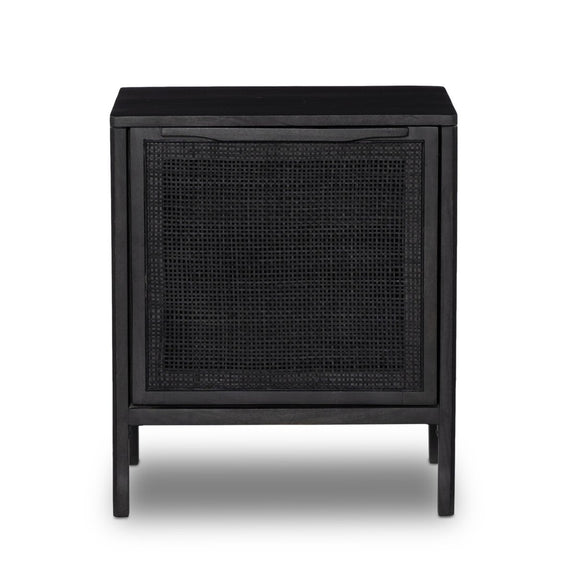 Sydney Nightstand - Black Wash & Black Cane