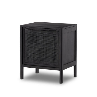 Sydney Nightstand - Black Wash & Black Cane