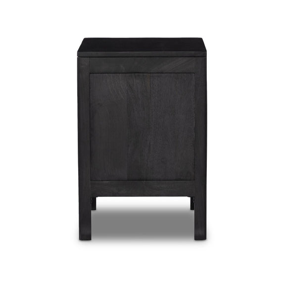 Sydney Nightstand - Black Wash & Black Cane