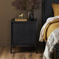 Sydney Nightstand - Black Wash & Black Cane