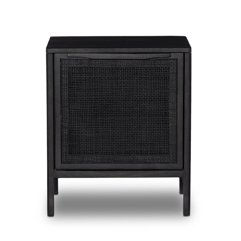 Sydney Nightstand - Black Wash & Black Cane