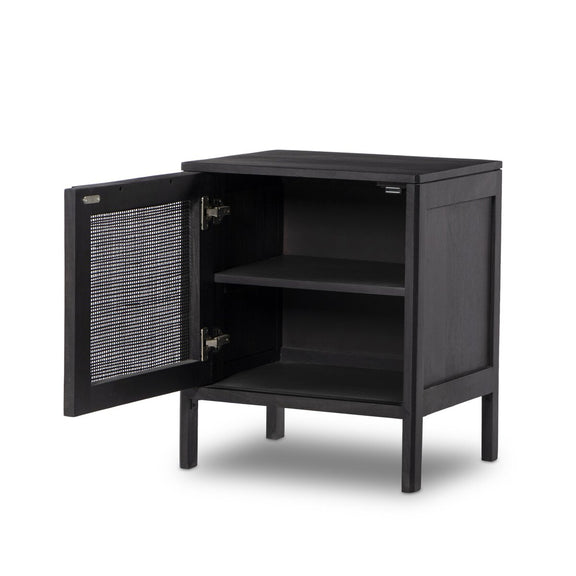 Sydney Nightstand - Black Wash & Black Cane