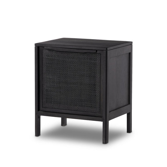 Sydney Nightstand - Black Wash & Black Cane