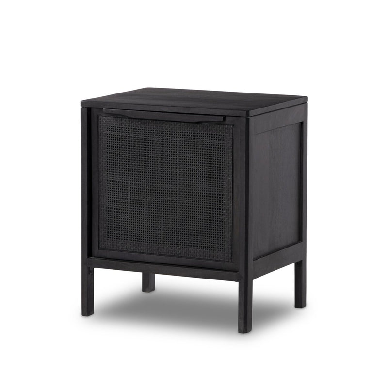 Sydney Nightstand - Black Wash & Black Cane