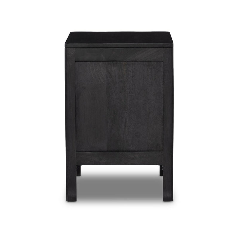Sydney Nightstand - Black Wash & Black Cane