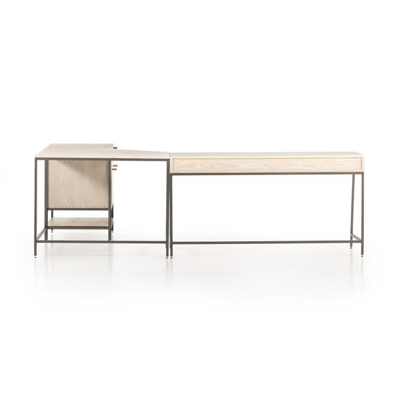 Trey Filing Cabinet Desk System - Dove Poplar