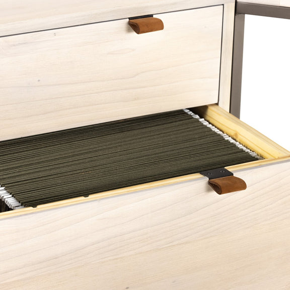 Trey Filing Cabinet Desk System - Dove Poplar