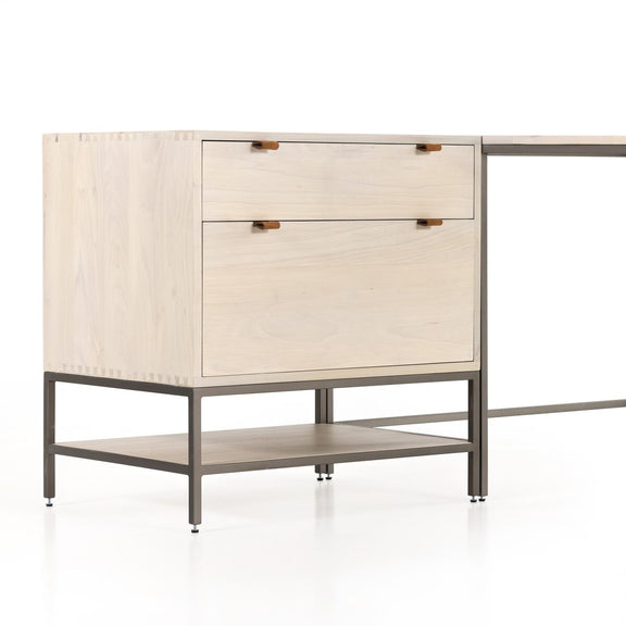 Trey Filing Cabinet Desk System - Dove Poplar