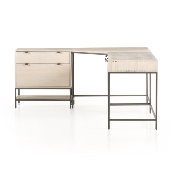 Trey Filing Cabinet Desk System - Dove Poplar