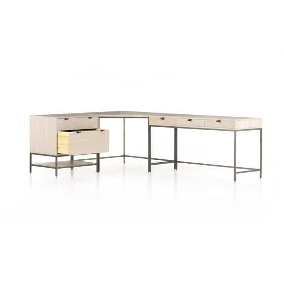 Trey Filing Cabinet Desk System - Dove Poplar