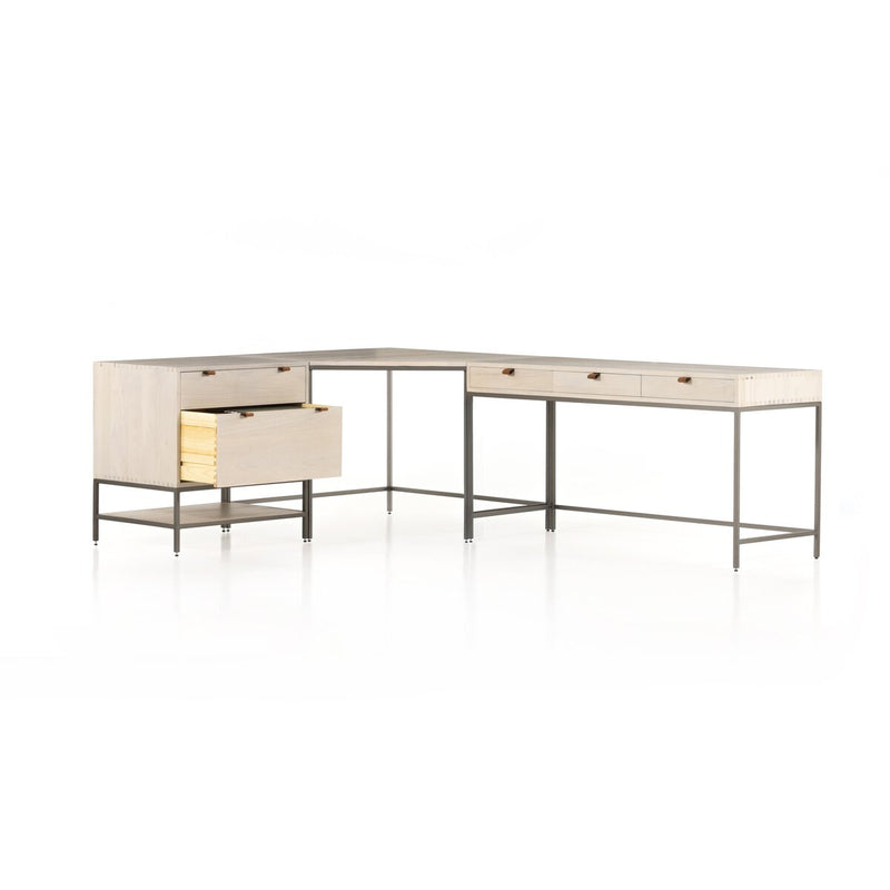 Trey Filing Cabinet Desk System - Dove Poplar