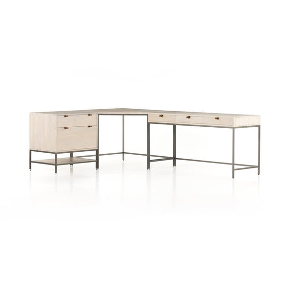 Trey Filing Cabinet Desk System - Dove Poplar