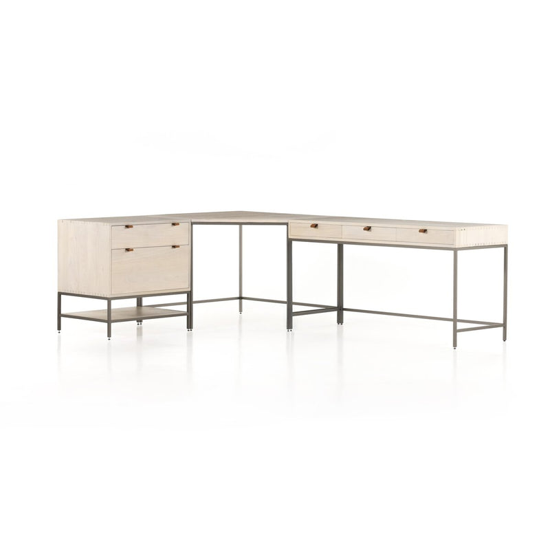 Trey Filing Cabinet Desk System - Dove Poplar
