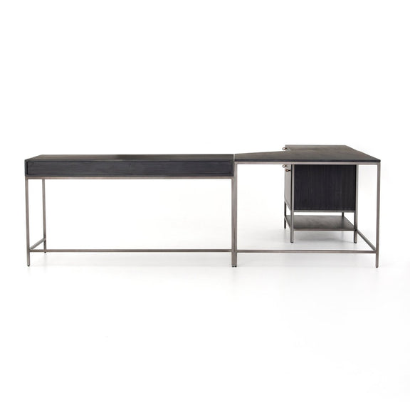 Trey Filing Cabinet Desk System - Black Wash Poplar