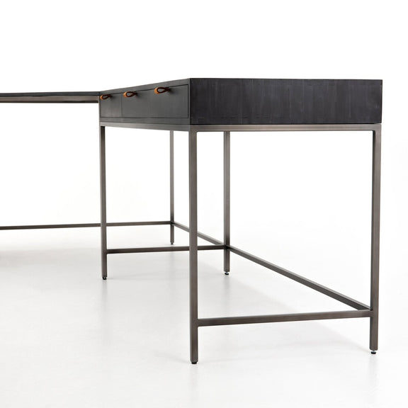 Trey Filing Cabinet Desk System - Black Wash Poplar