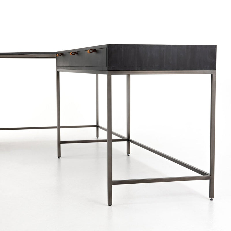 Trey Filing Cabinet Desk System - Black Wash Poplar
