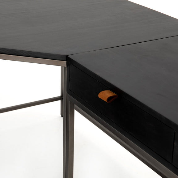 Trey Filing Cabinet Desk System - Black Wash Poplar