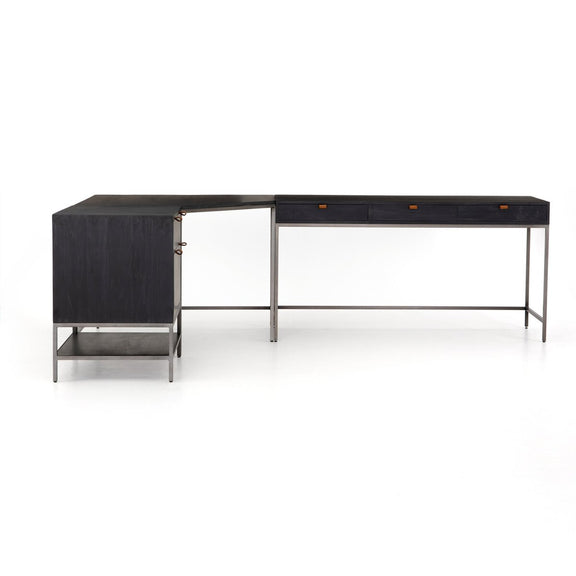 Trey Filing Cabinet Desk System - Black Wash Poplar