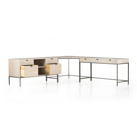 Trey Filing Credenza Desk System - Dove Poplar