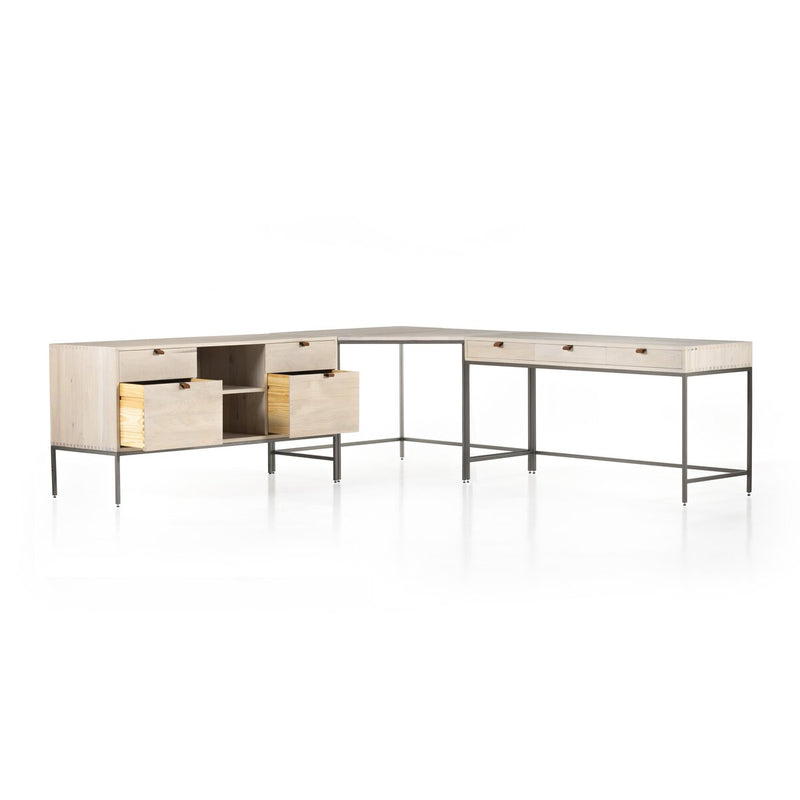 Trey Filing Credenza Desk System - Dove Poplar