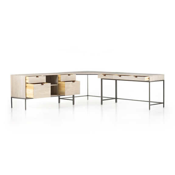 Trey Filing Credenza Desk System - Dove Poplar