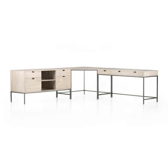 Trey Filing Credenza Desk System - Dove Poplar
