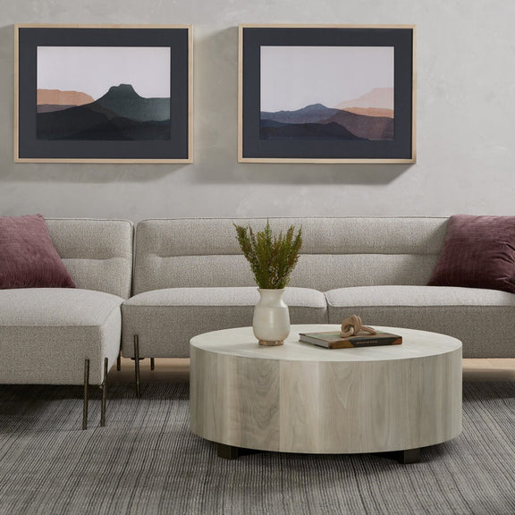 Hudson Round Coffee Table - Ashen Walnut