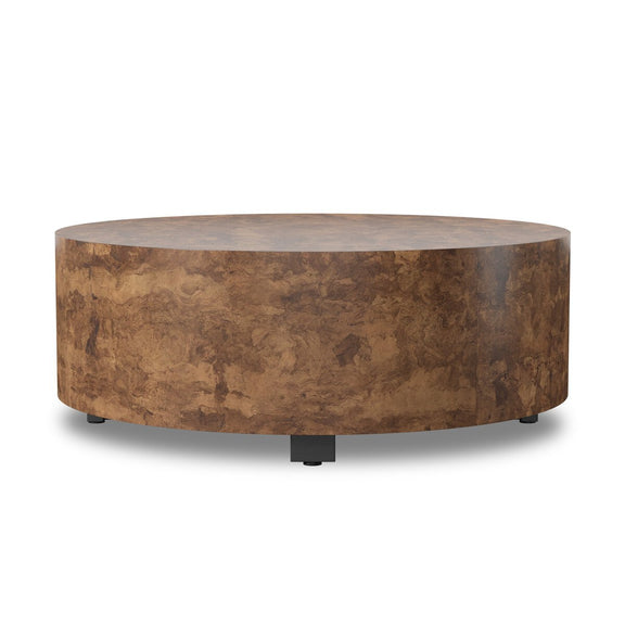 Hudson Round Coffee Table - Dark Bark Paper