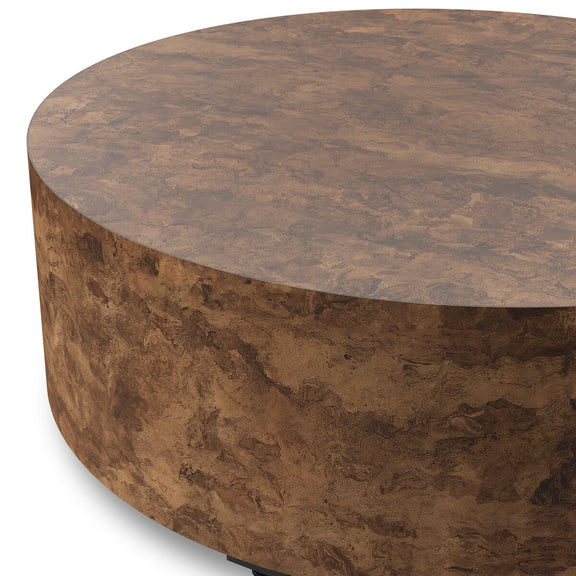 Hudson Round Coffee Table - Dark Bark Paper