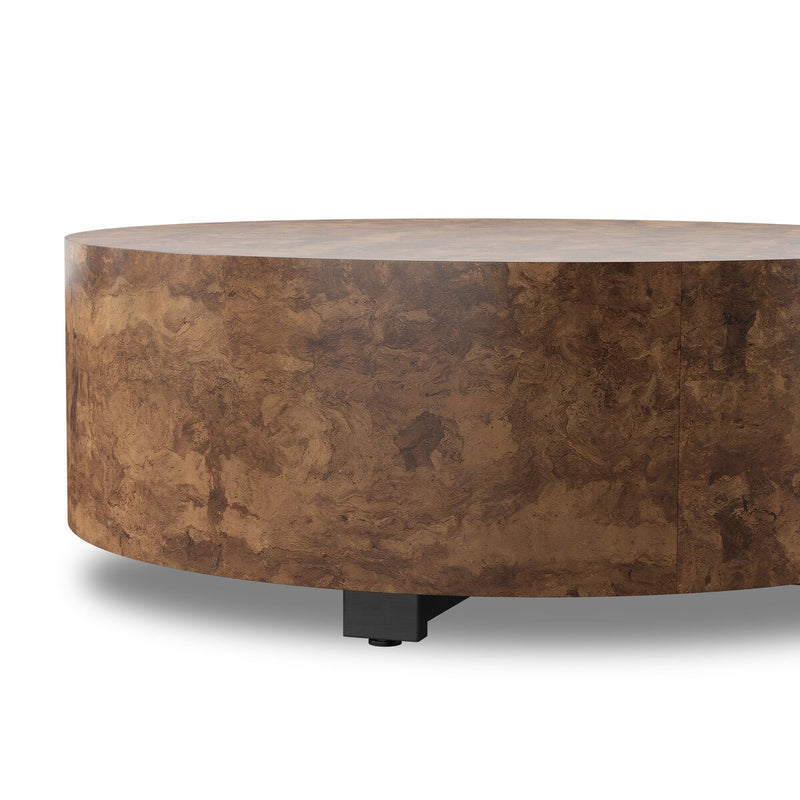 Hudson Round Coffee Table - Dark Bark Paper