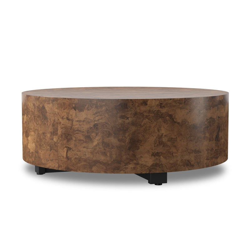 Hudson Round Coffee Table - Dark Bark Paper