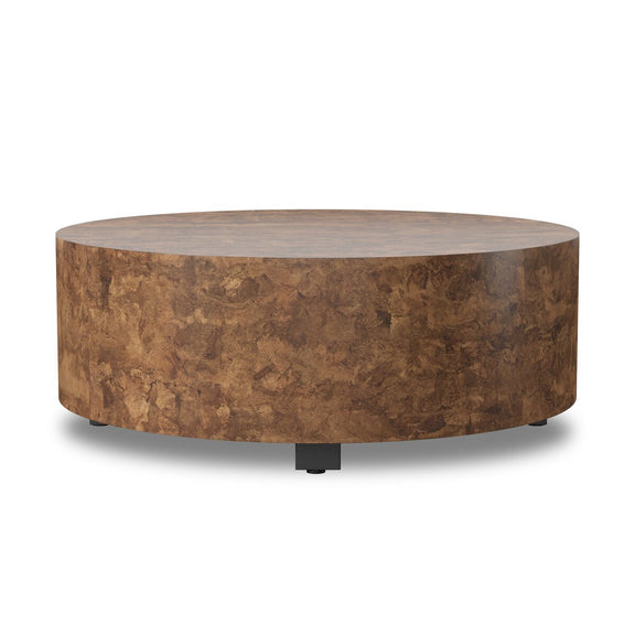 Hudson Round Coffee Table - Dark Bark Paper
