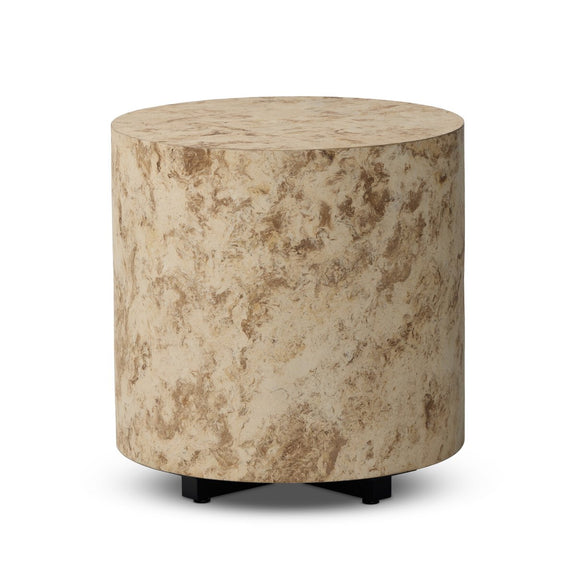 Hudson Round End Table - Bark Paper